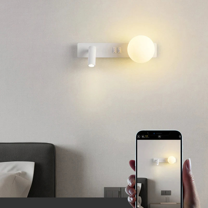 White Acrylic Ball Wall Light G9 Bulb 3000K