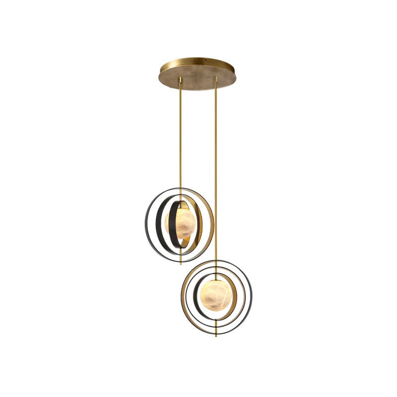Home Marble Globe Black Gold Pendant Lights