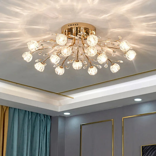 Nordic Dendritic Crystal Ceiling Lamp Glass Flower