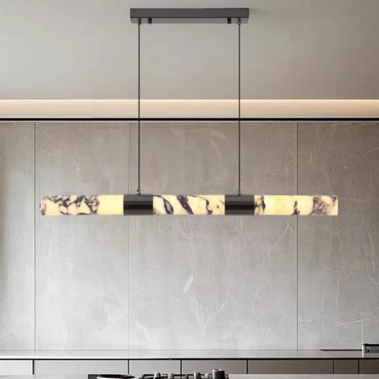 Minimalist LED Pendant Light Natural Marble Wire Adjustable