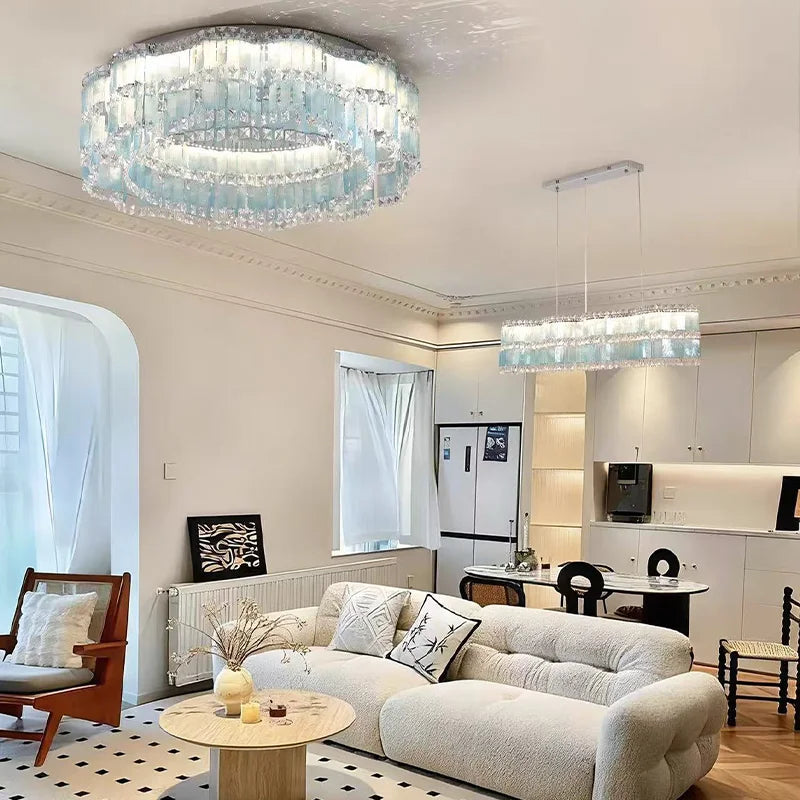 Shell LED E14 Ceiling Lights Crystal Luminaires