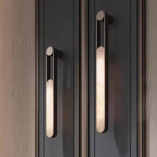 Natural Marble Indoor LED Wall Lamp Stainless Steel