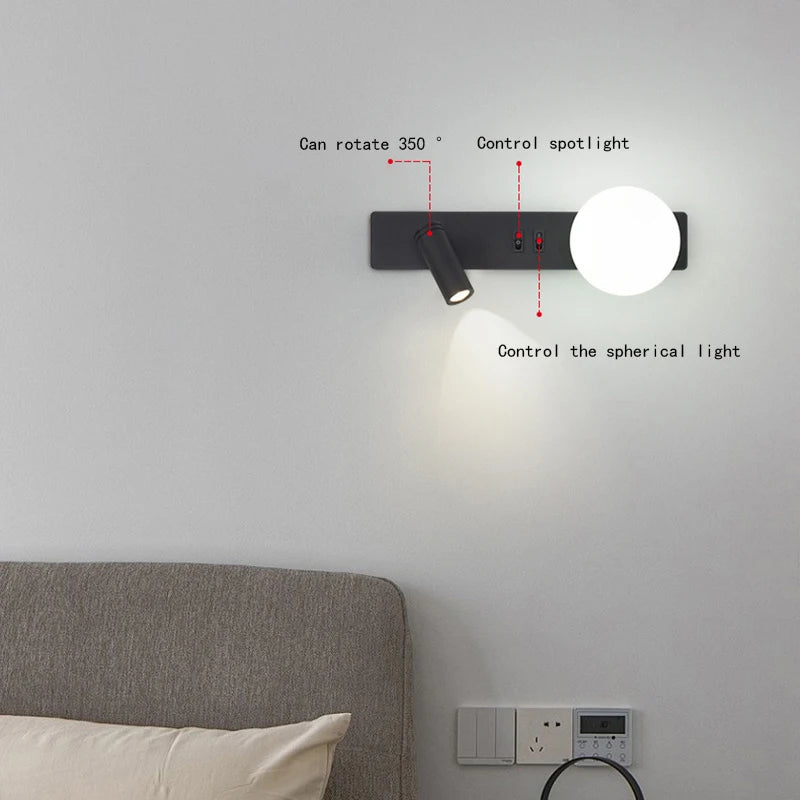 White Acrylic Ball Wall Light G9 Bulb 3000K