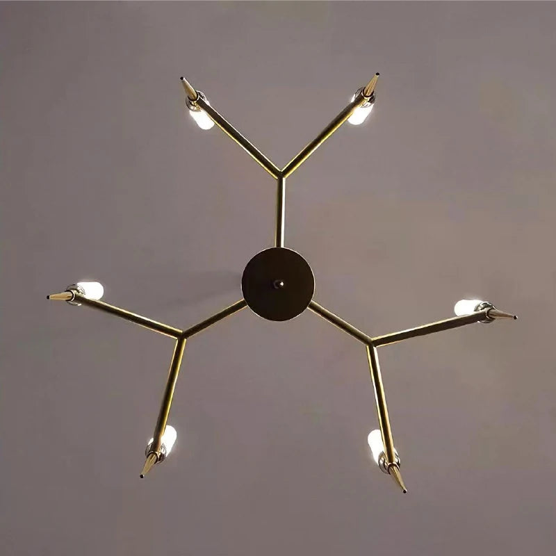 American Retro E14 Chandelier Glass Shades Iron Pendant