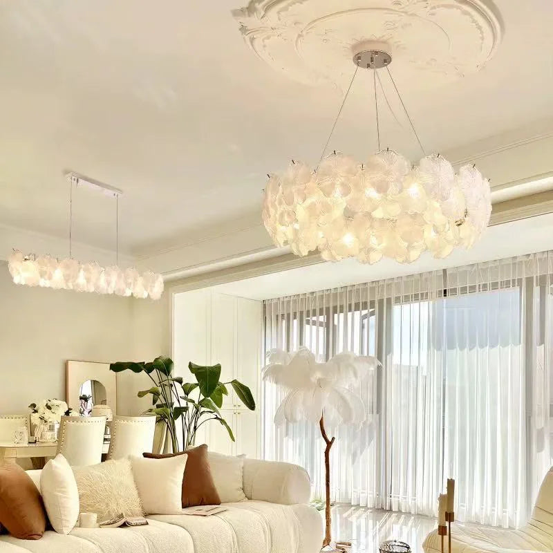 Flower Glass E14 LED Pendant Lights Living Room Luminaires