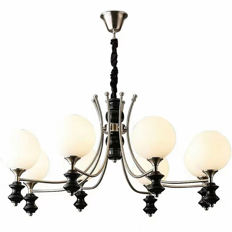 French Retro Living Room Chandelier Modo Glass Globe Ceiling