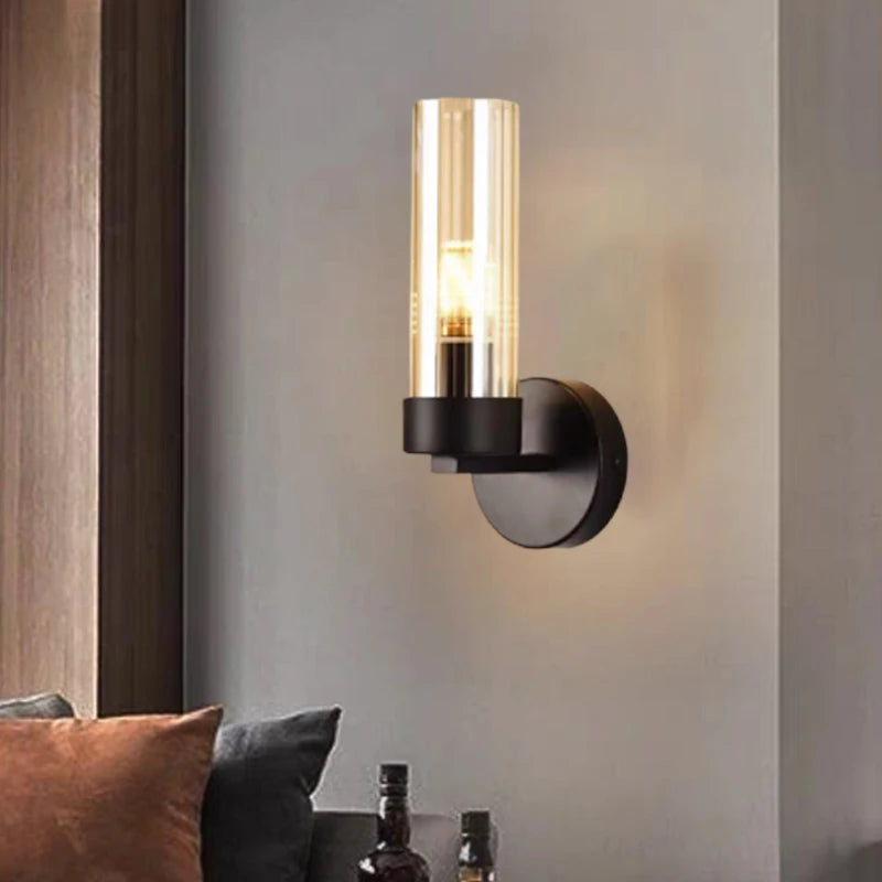 Clear Grey Glass Wall Light Indoor
