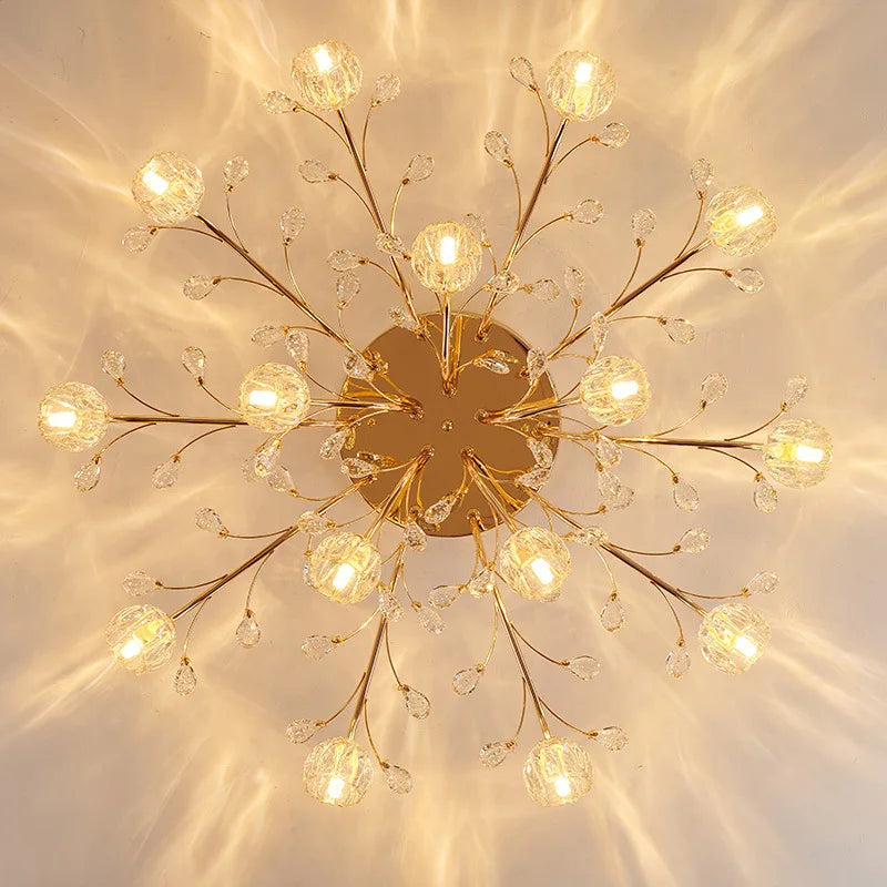 Nordic Dendritic Crystal Ceiling Lamp Glass Flower