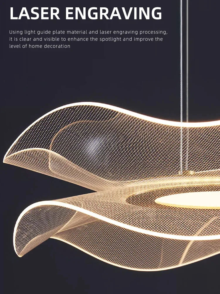 Round Home LED Light Living Room Nordic Ceiling Chandelier