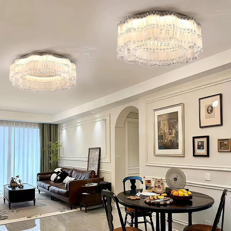 Shell LED E14 Ceiling Lights Crystal Luminaires