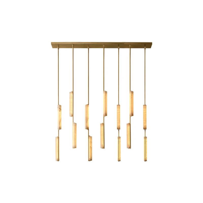 Natural Marble Brass Black Chrome Dimmable LED Pendant Light