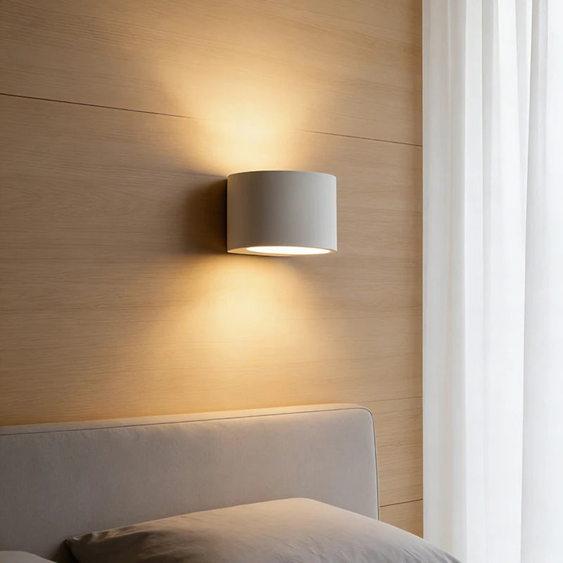 White Gypsum LED Wall Lamp Atmosphere Sconce