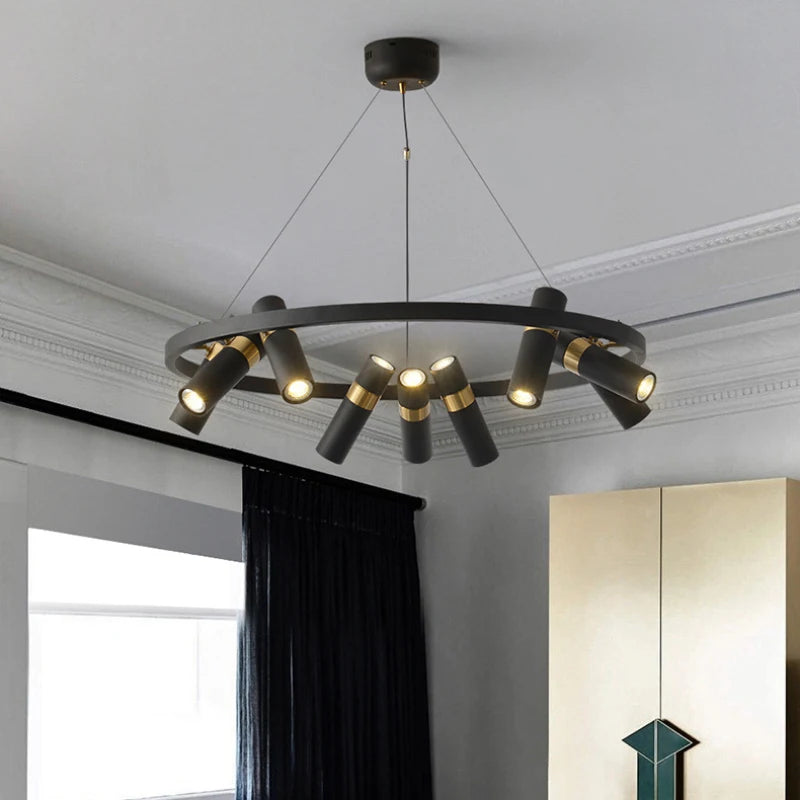 Art Chandelier Black Metal GU10 Bulb Pendant