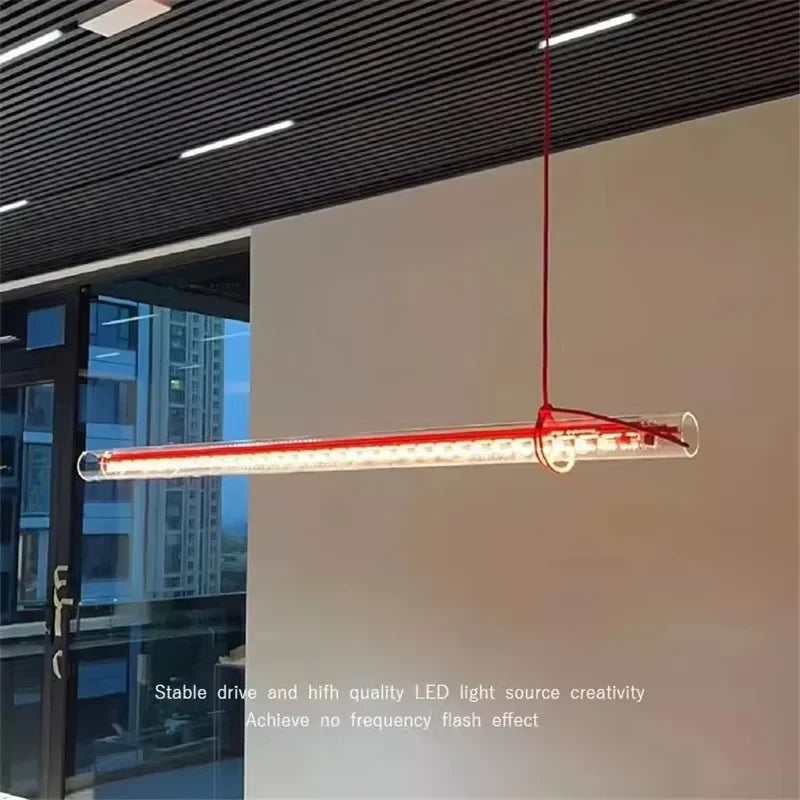 Tubular Lamp LED Long Glass Linear Creative Design Red Blue