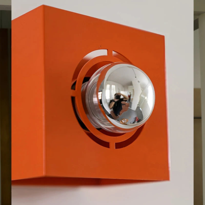 Metal Orange Wall Light Home Art E27 Bulb Indoor