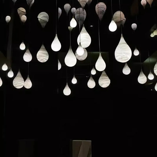 Home Marble Art LED Hanging Lamps Pendant Light Dinning