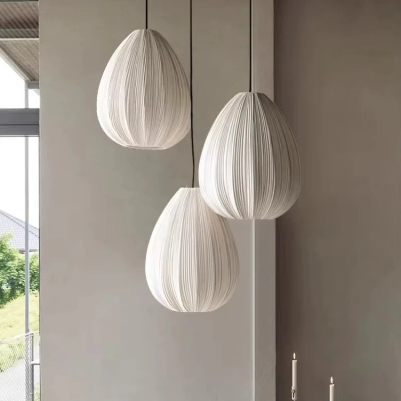 Nordic Wabi Sabi Fabric E27 LED Pendant