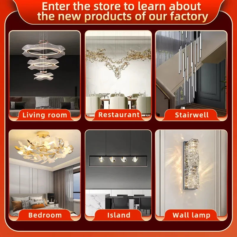 Branch K9 Crystal Chandeliers Living Room Pendant Light