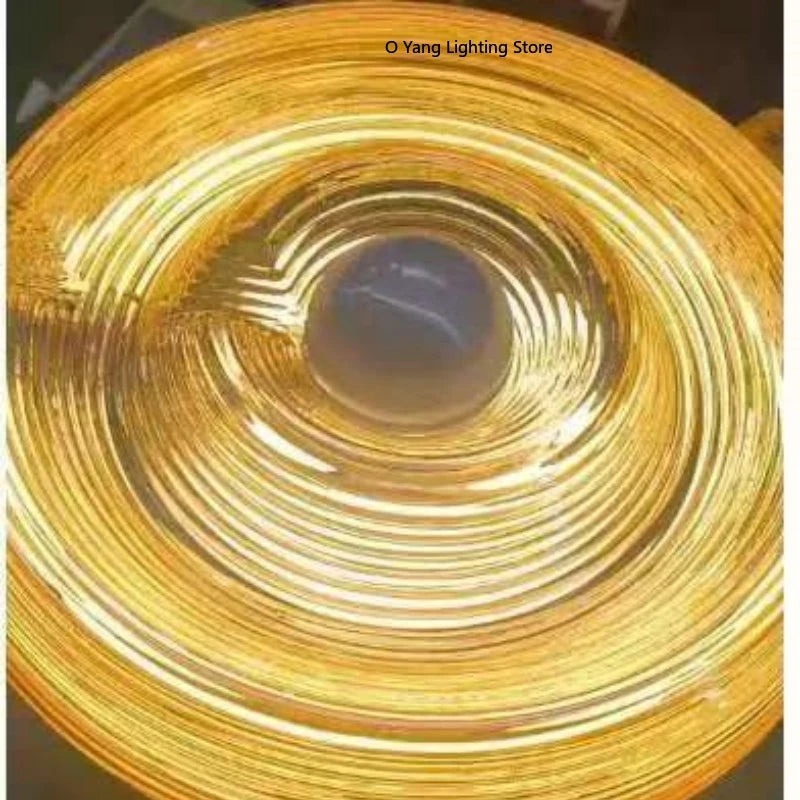Corrugated Glass Pendant Light Art Round Lamp Nordic