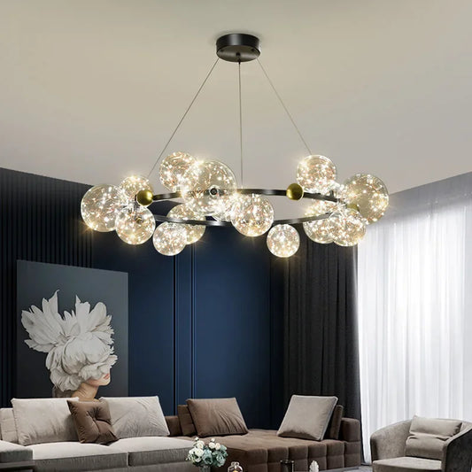Dining Room LED Dimmable Pendant Lights Straight Metal