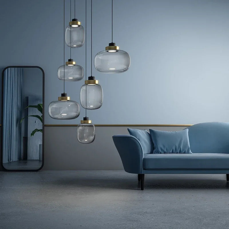 Nordic LED Pendant Light Designer Glass