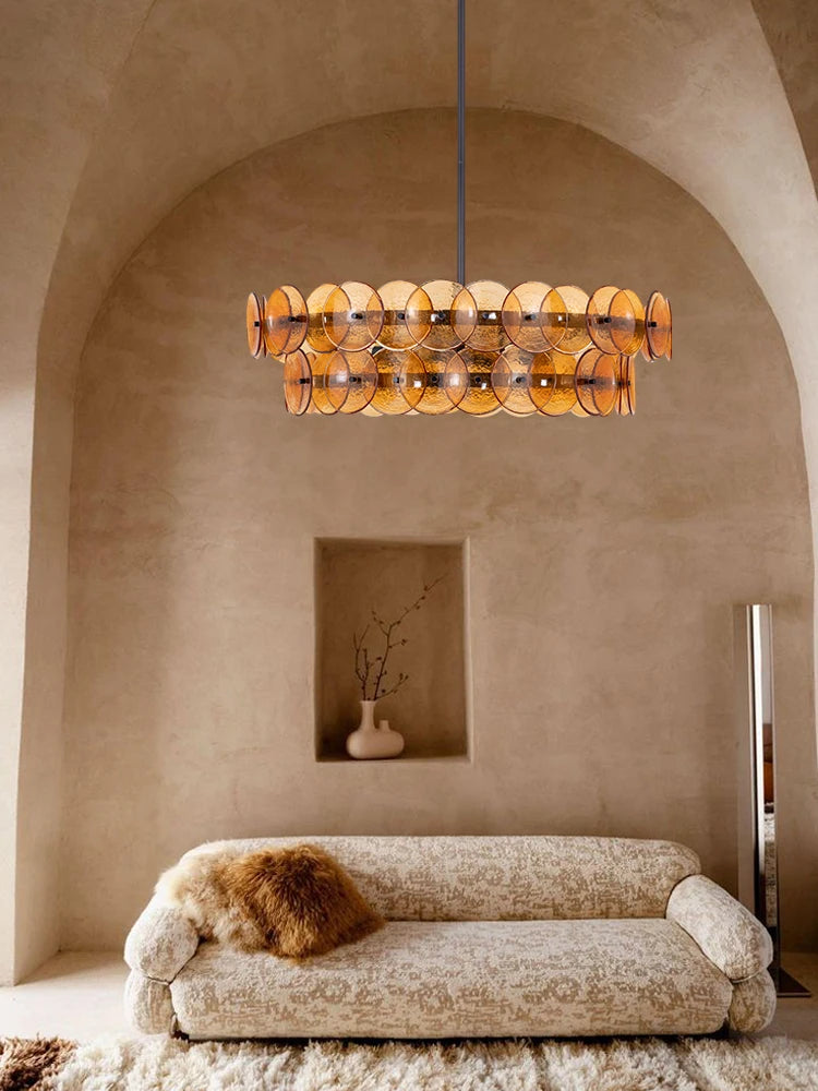 Murano Collection Round Linear E14 Dimmable LED Chandelier