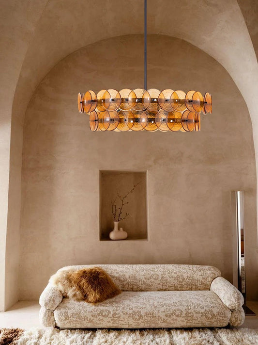 Murano Collection Round Linear E14 Dimmable LED Chandelier