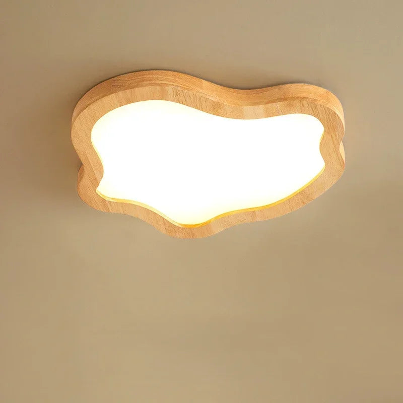 LED Ceiling Light Wood Grain Golden Pendant Lamp Nordic