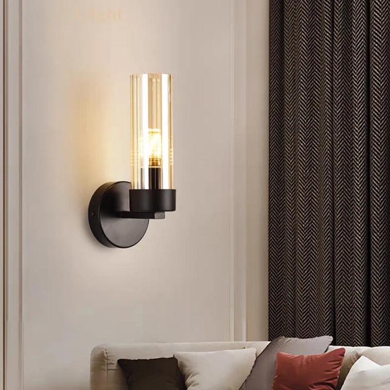 Clear Grey Glass Wall Light Indoor