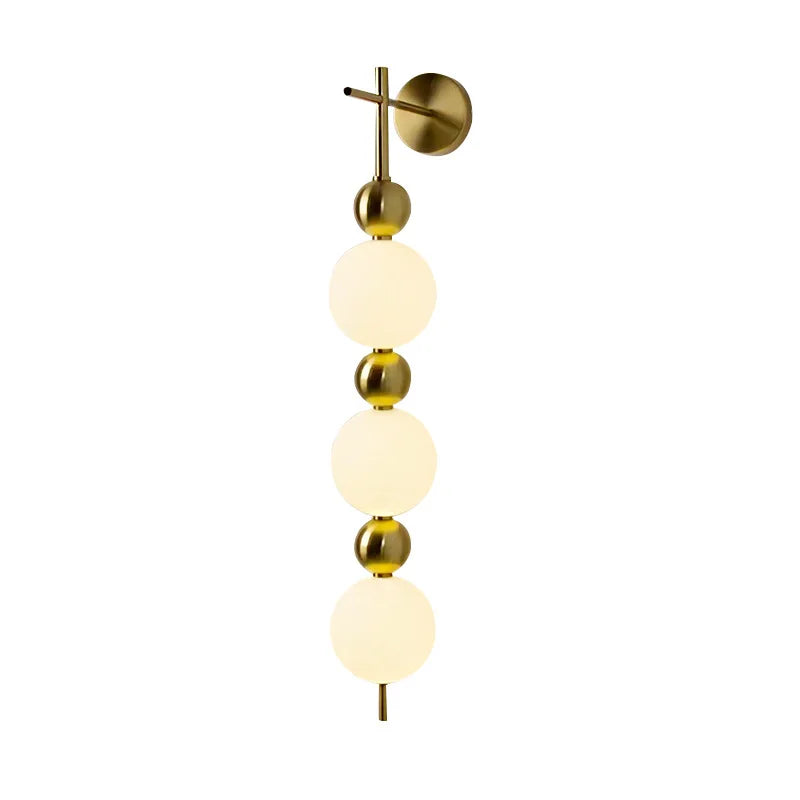 Design LED Wall Lamp White Acrylic Ball Gold Metal Bedrooom