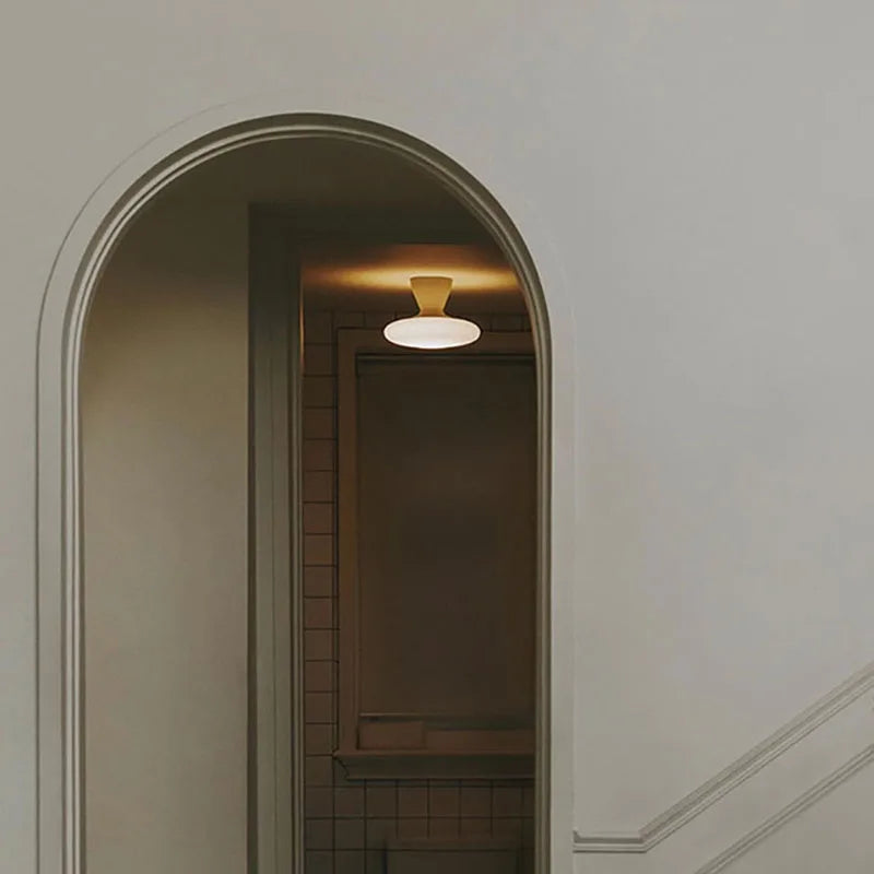 Silver Metal White Glass Ceiling Light G4 Bulb