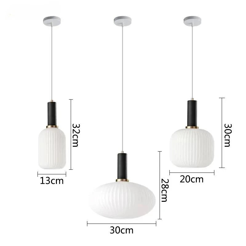 White Glass Nordic Restaurant Pendant Lights Simplicity Free