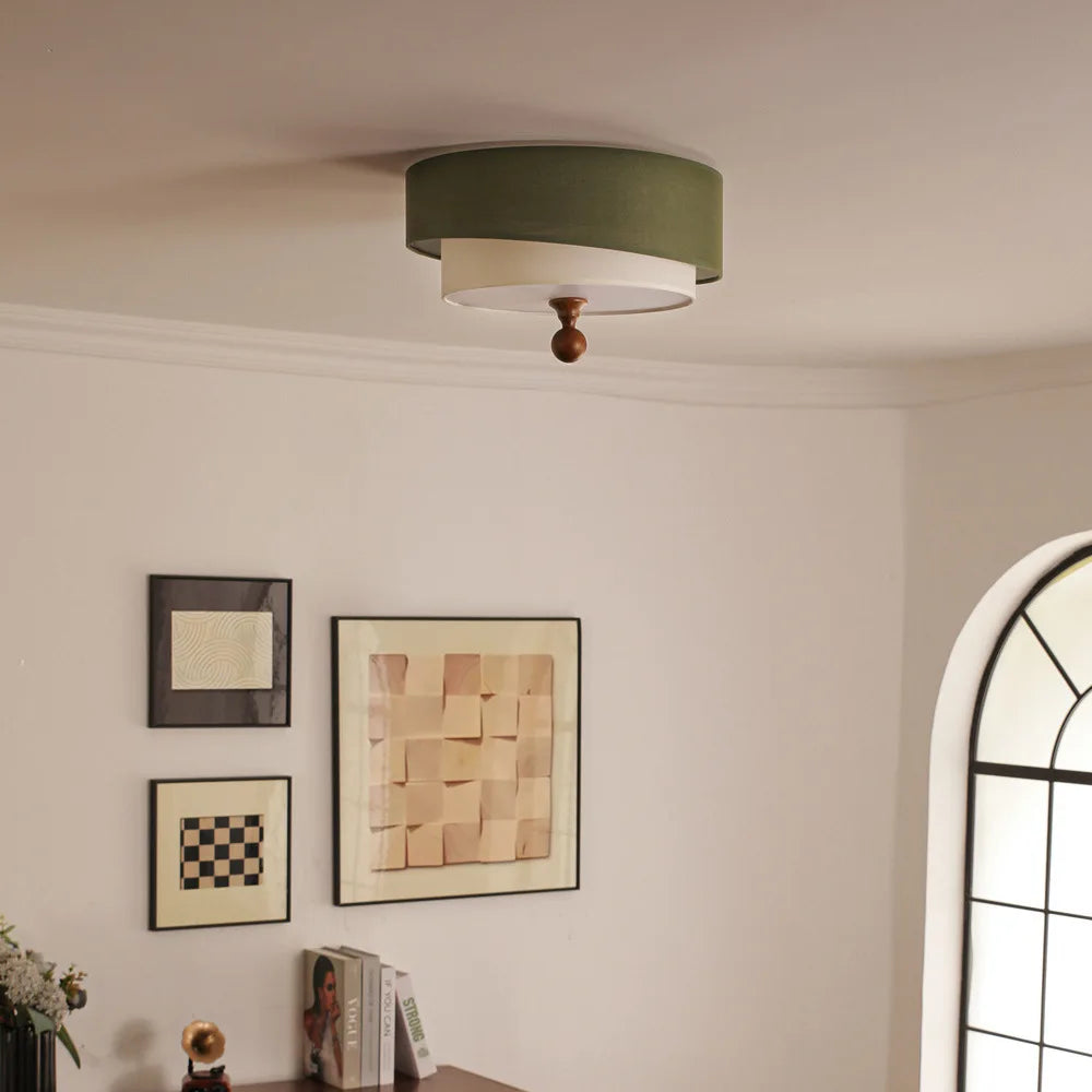 Bedroom Romantic Fabric E27 LED Ceiling Lights Nordic