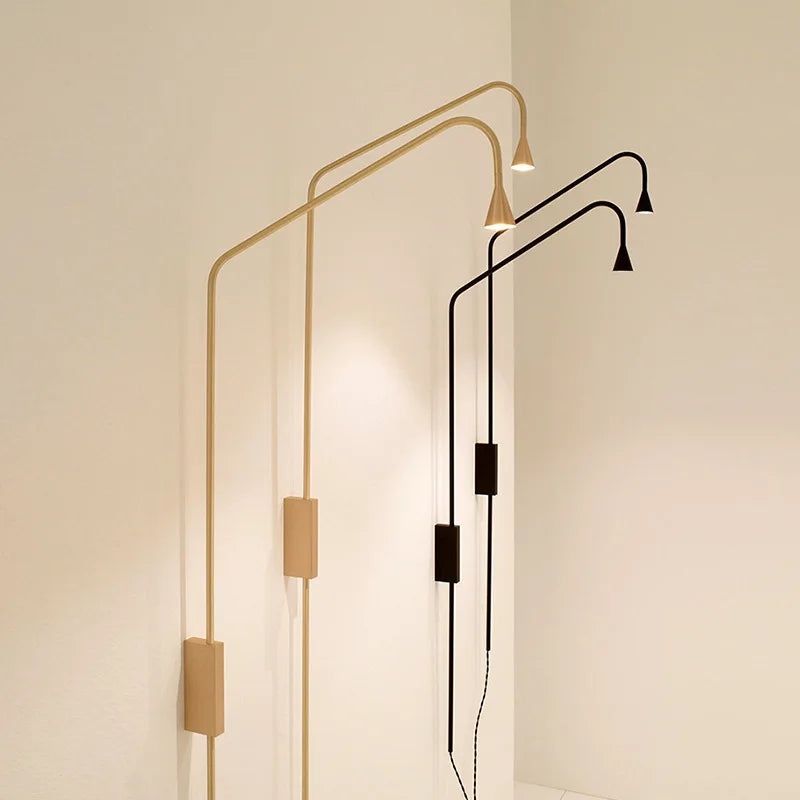 Minimalist Aluminium Wall Light Rotatable Matte Gold Black