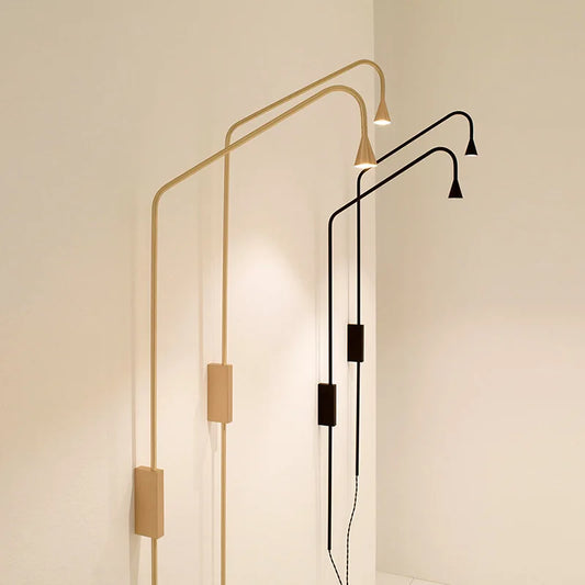 Minimalist Aluminium Wall Light Rotatable Matte Gold Black