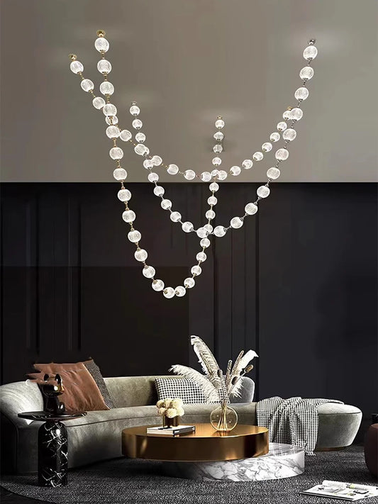 Trend Pearl Drop Designer Staircase Long LED Ceiling