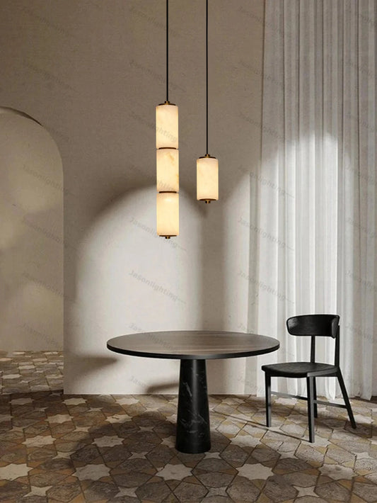 Marble Bamboo Series Gold Chrome Dimmable LED Alabaster