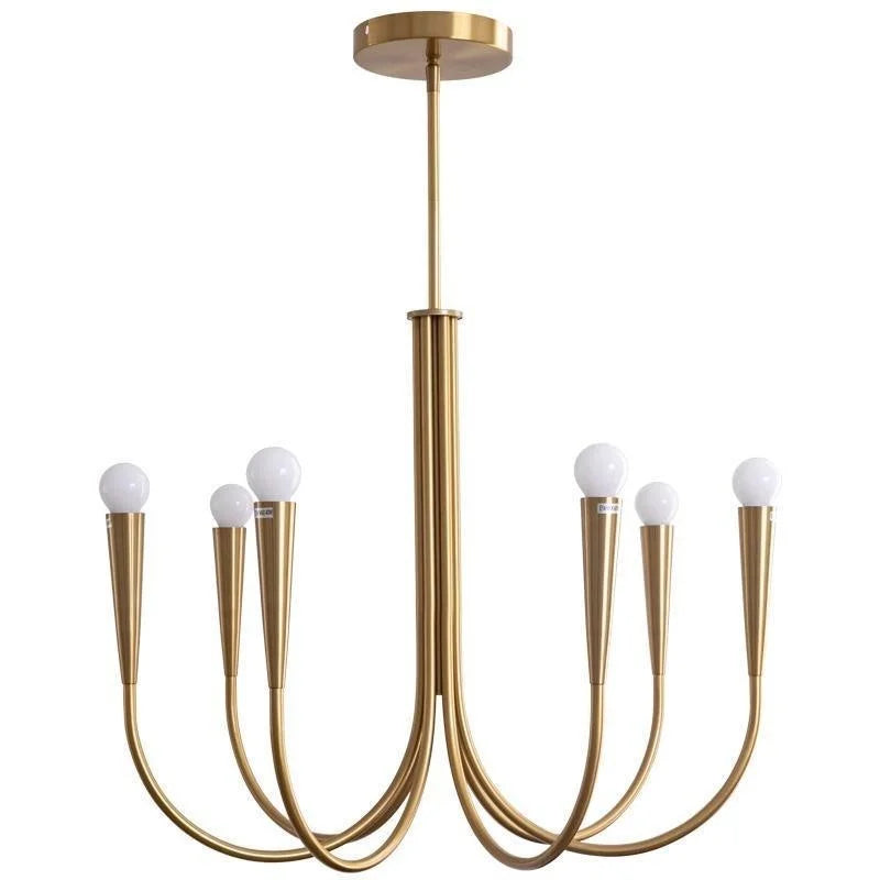 Nordic Living Room E14 LED Chandelier Black Gold Arms