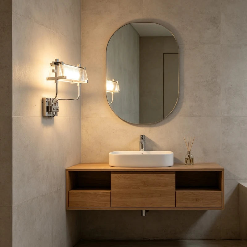 Nordic Industrial Glass Metal Background Wall Lamp Adjust