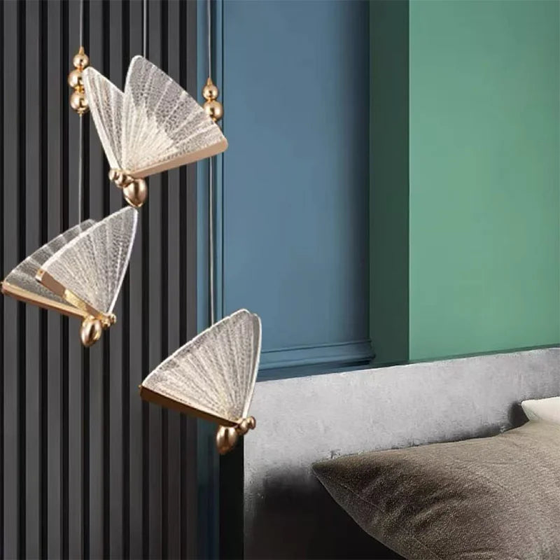 Nordic Acrylic Butterfly LED Pendant Lights Bar Suspend