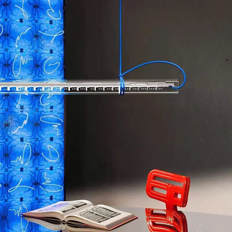 Tubular Lamp LED Long Glass Linear Creative Design Red Blue