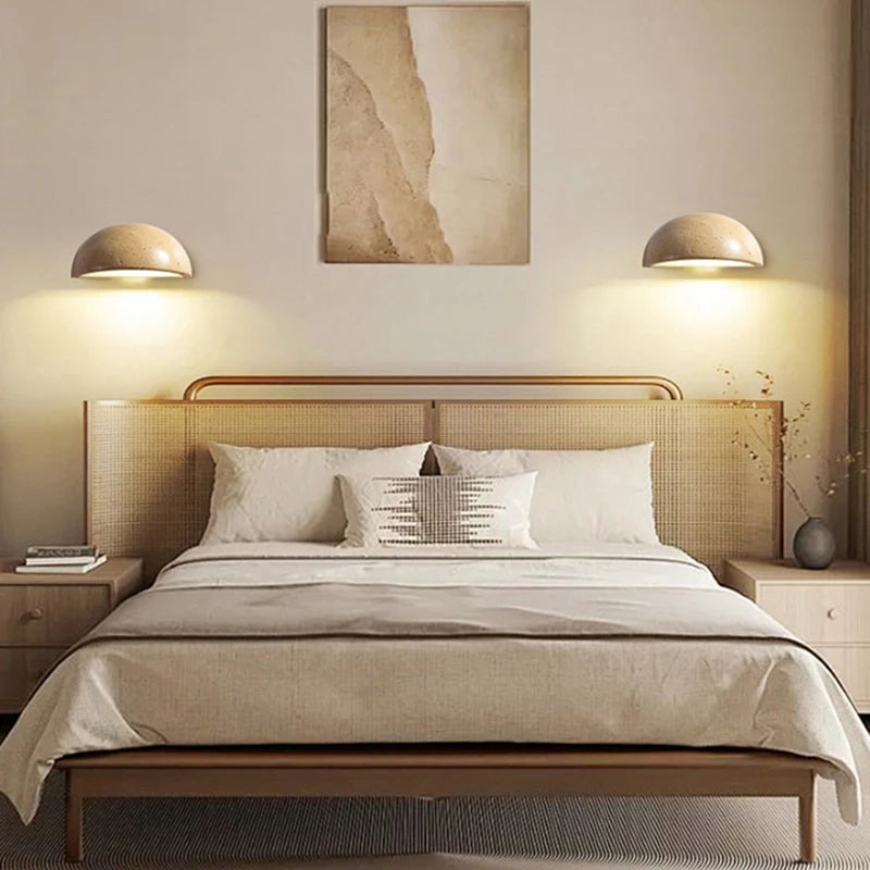 Mini LED Wall Light Natural Stone Sconce
