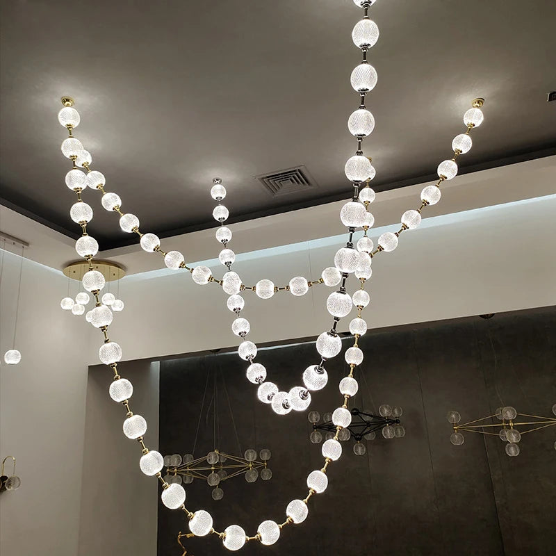 Pearl Necklace Design LED Dimmable Chandelier Balls