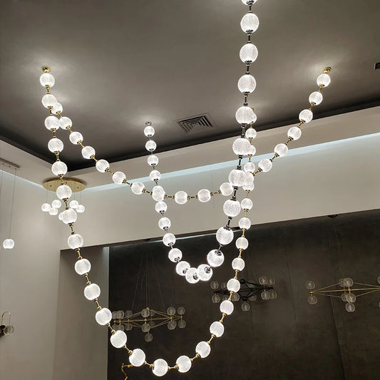 Pearl Necklace Design LED Dimmable Chandelier Balls