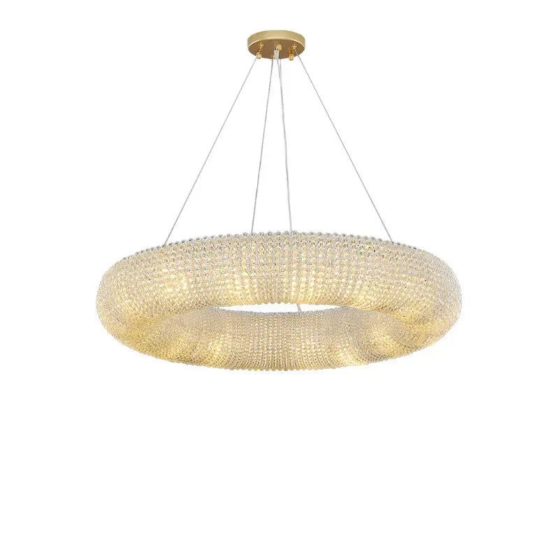 American K9 Crystal E14 LED Pendant Light Loft Round Iron