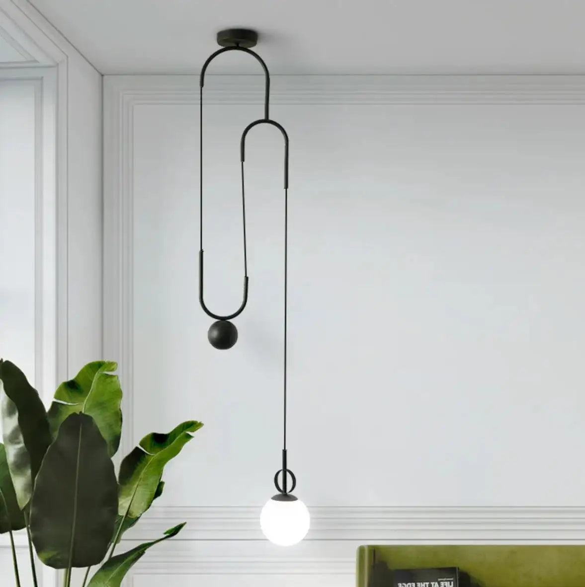 Golden Glass Ball Pendant Lamps Fixture Lift Hanging Lights