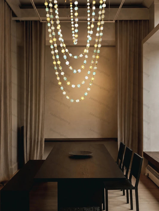 Colorized Glass Necklace Dimmable LED Long Strap High
