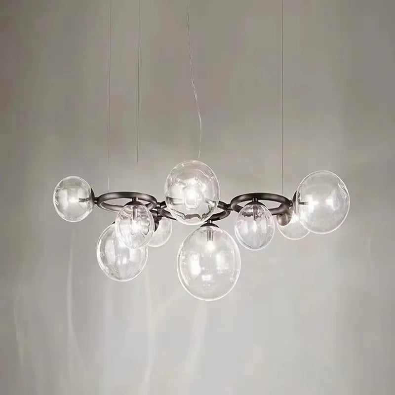 Simple LED Chandelier Dining Living Room Nordic Glass Ball