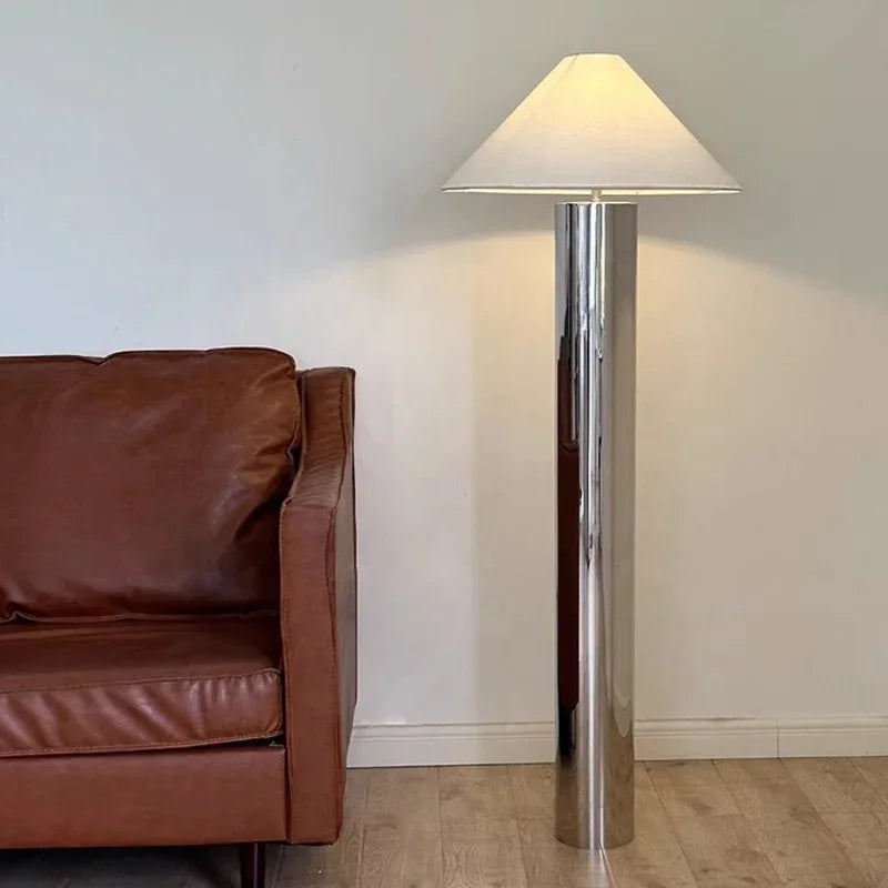 H5 Bamboo Hat Stainless Steel Floor Lamp Simple LED E27