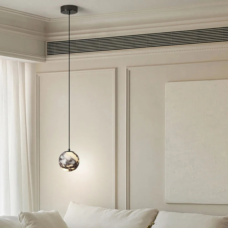 Natural Stone Pendant Lamp 12CM Wire Height Adjustable G9